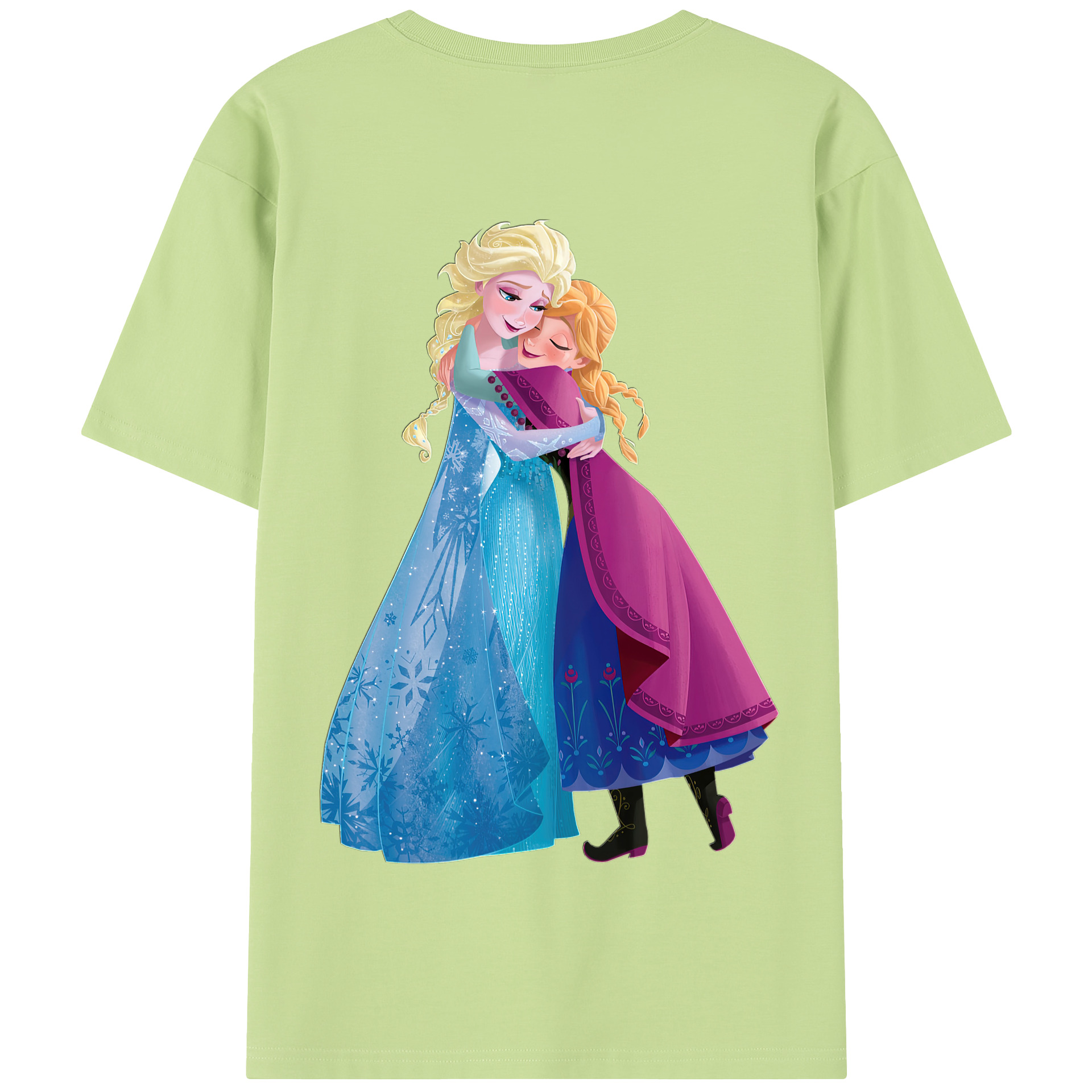 （画像用） アナと雪の女王 アンナ エルサ Frozen Anna Elsa 綿100％半袖Tシャツ（背面プリント）
